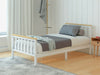 Wood 3FT Single Bed Frame Kid Adult Slatted Bedframe Bedroom Furniture White UK