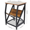 Retro Side Table Bedside Table End Table Nightstand Storage Shelf Home Office