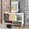 Kitchen Buffet Sideboard Wood Storage Cabinet Cupboard w/ Wine Rack Glass Holder