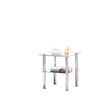 Modern Square 2 Tier Glass Coffee Side Table Storage Shelf Rack Living Room Uk