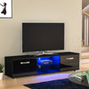 Black TV Unit Cabinet Stand LED Modern Furniture MDF Gloss Matte Entertainment