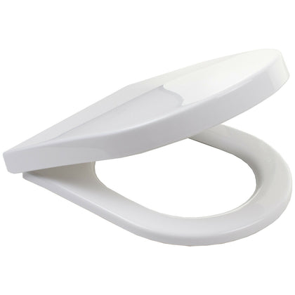 Luxury Soft Close Toilet Seat White D Shape WC Bathroom Easy Clean Heavy Duty