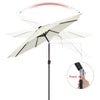 Mondeer 2.7M/3M Garden Parasol Tilt Sun Shade Umbrella 32 LED Light Hand Crank