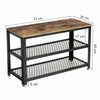 Industrial Shoe Bench Rustic Hallway Furniture Vintage Retro Metal Tier Storage