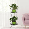 Metal Plant Flower Pot Holder Stand 2 Tier Display Shelf Indoor Outdoor Decor
