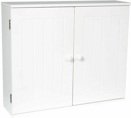 Bathroom Wall Cabinet 2 Door White Vanity Cupboard Storage Mounted White New