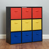 Black 9 Cube Kids Red Yellow & Blue Toy/Games Storage Unit Girls/Boys Bedroom