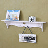 Heart Shaped Floating Wall Shelf Bookshelf Display Storage With Coat Hooks Set