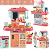 Large Electronic Kids Kitchen Pretend Play Set w/ Lights & Sounds, Spraying Mist