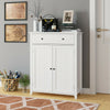 White Bthroom Floor Cabinet Storage Cupboard 1 Drawer 2 Doors Wooden 80x35x100cm