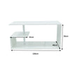 Modern White High Gloss Rectangle Coffee Tea Table Display Shelf with LED Light