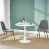 Set of 4 Dining Chairs Fabric Padded Seat Metal Legs Office Kitchen Lounge Chair