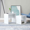 High Gloss Nest of 2Coffee Table Side End Tables Living Room Side Desk Furniture