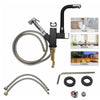 Kitchen Sink Mixer Taps 360° Swivel Spout With Pull Out Spray Faucet & 2 Hose