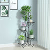 Patio Balcony Metal Heavy Duty Plant Stand Shelf 5-Flower Pot Rack Holder Black