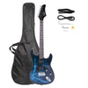 Glarry GST-E Dual Pickup Electric Guitar w/Bag Strap Pick Tools Black