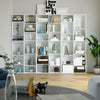 Tall Bookcase CD DVD Storage Tower Rack 18 Cubes Bookshelf with Adjustable Shelf