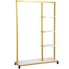 Garment Rack Clothes Rack Clothes Organizer w/ 3 Side Shelves & Wheels