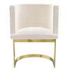 Off White Velvet Cantilever Dressing Table Chair with Gold Legs - Zelena ZEL003