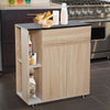 Kitchen Storage Trolley Cart Cupboard Rolling Island Shelves Locking