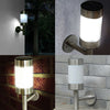 Stainless Steel Solar Power LED Wall Lights Fence Door Lamp Outdoor Garden 2x