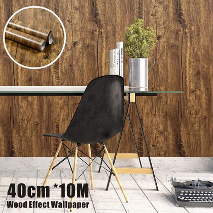 Plain Brown Wood Effect Fablon Self Adhesive Film Vinyl Sticky Back Plastic