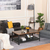 Rustic Coffee Table Industrial Style Side End Table Living Room Metal Shelf Unit
