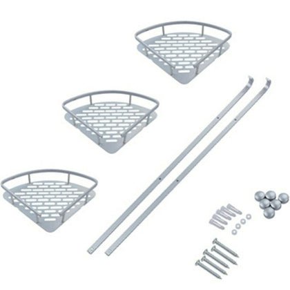 3 Tiers Corner Storage Shower Rack Shelf Organiser Bathroom Caddy Basket Tidy UK