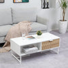 Stylish Rectangular Coffee Table Living Room Table w/ Storage Drawer Compartment