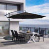 Black 3M Garden Parasol Hanging Sun Shade Banana Outdoor Umbrella Cantilever