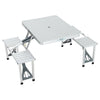 Portable Aluminum Table and Bench Sets 4 Seat Camping Dining Picnic w/Carrying