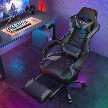 Massage Office Gaming Chair Racing Recliner Executive Seat Swivel Footrest Home