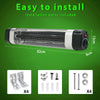 Wall Mounted Patio Heater Electric Silver Infrared Mechanical 2KW Outdoor Warmer