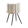 Modern Home Dining Chairs Soft Velvet Petal Backrest Dresser Chair Grey / Pink