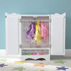 18 Inch Doll Closet Wardrobe Wooden Dolls Furniture With 6 Doll Clothes Hangers