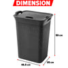 65L Plastic Large Laundry Basket with Lid Washing Hamper Dirty Clothes Storage