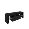 TV Unit Black Entertainment LED Cabinet Modern High Gloss Stand Living Room Set