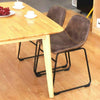 2PCS Rustic Retro Leather Bar Stools Dining Kitchen Pub Counter High Back Chair