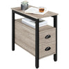 Bedside Table End Table with 2 Drawer Storage Cabinet for Bedroom/Living room