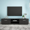Modern TV Unit Cabinet Black Stand High Gloss Doors 140cm Long With Storage