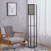 4 Tier Shelf Floor Lamp w/ Shade Standing Light Open Shelves Storage Living Room