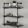 3 Tiers Industrial Iron Pipe Shelf Retro Wall Mounted Shelving without board