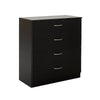 Modern Chest of Drawers 4 Drawer Cabinet Anti-Bowing Support Nightstand BLACK