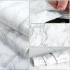 5M Glossy White Grey Marble Vinyl Film Wrap Sticky Back Self Adhesive Sticker