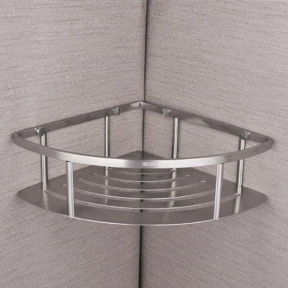 Stainless Steel Bathroom Corner Shower Shelf Caddy Rack Shampoo Storage Basket