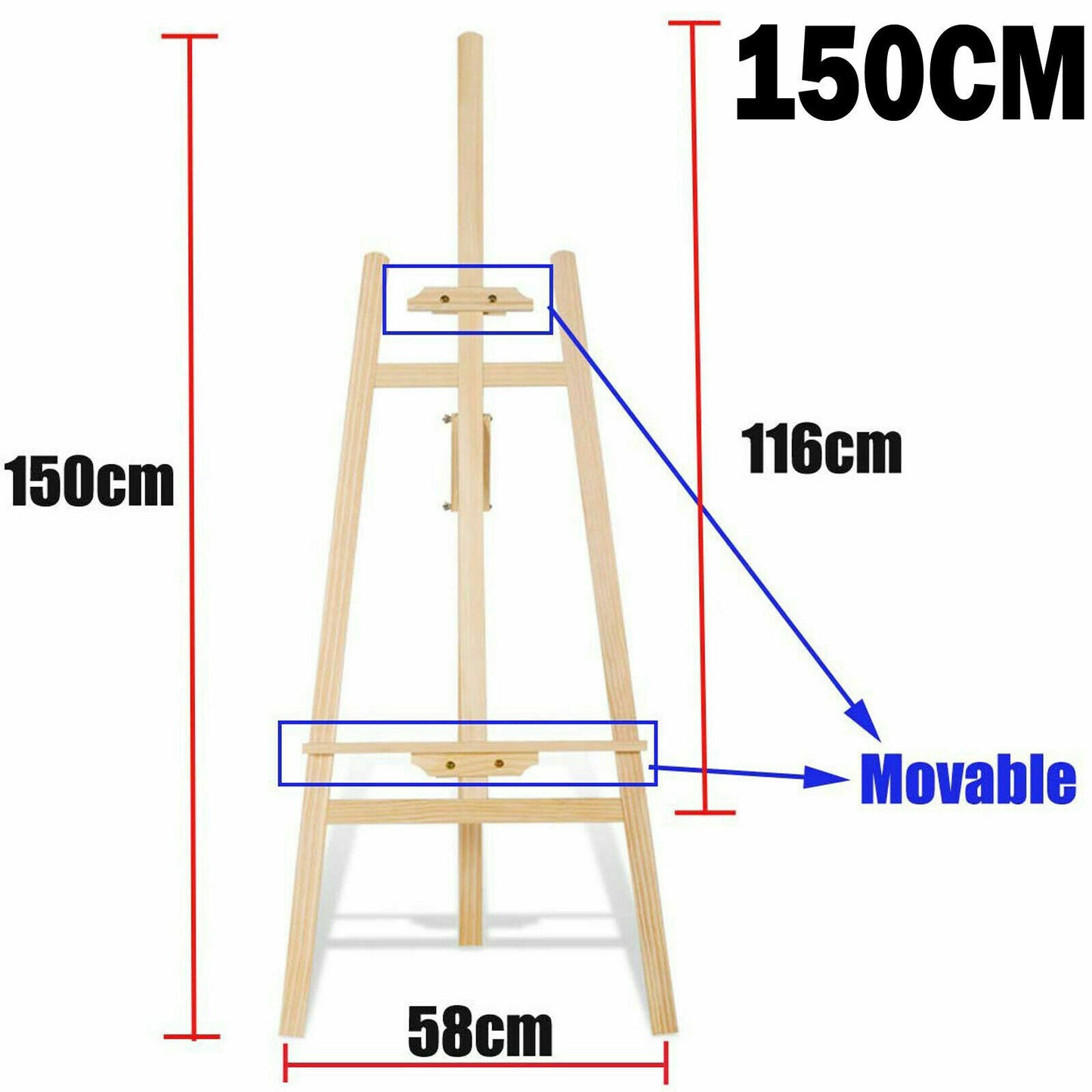 Wooden Studio Easel Art Craft Display Easel 150cm Wood Wedding Painting Stand UK
