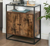 Industrial Style Storage Cabinet Cupboard Slim Unit Small Sideboard Vintage