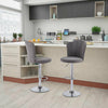 2Pcs Breakfast Bar Stools Bar Chairs Velvet&Chrome Steel Bar Swivel Chair UK