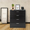 Chest of 4 Drawers Black Bedroom Furniture Tall Storage Bedside Table Nightstand