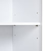 Kitchen Storage Trolley Cart Unit w/ Wood Top Shelves Cupboard Drawer Rail White